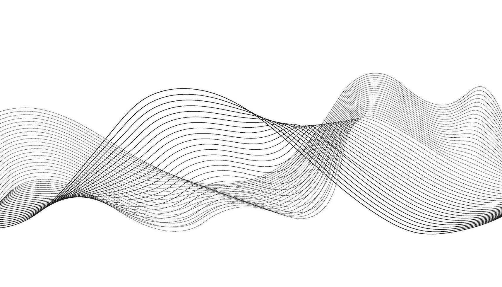 Modern wave line background. Abstract flowing line patterns. Black lines on white background. Wavy stripes on white isolated background. vector