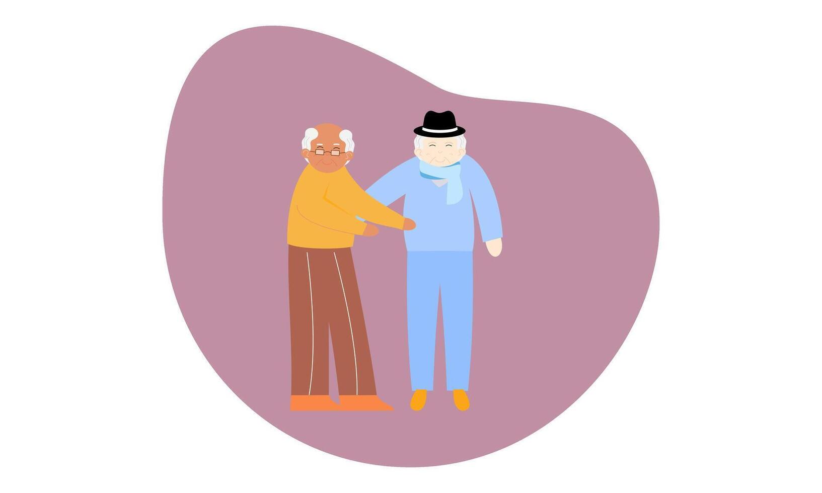 Grandfathers cartoons. Elderly People illustration vector