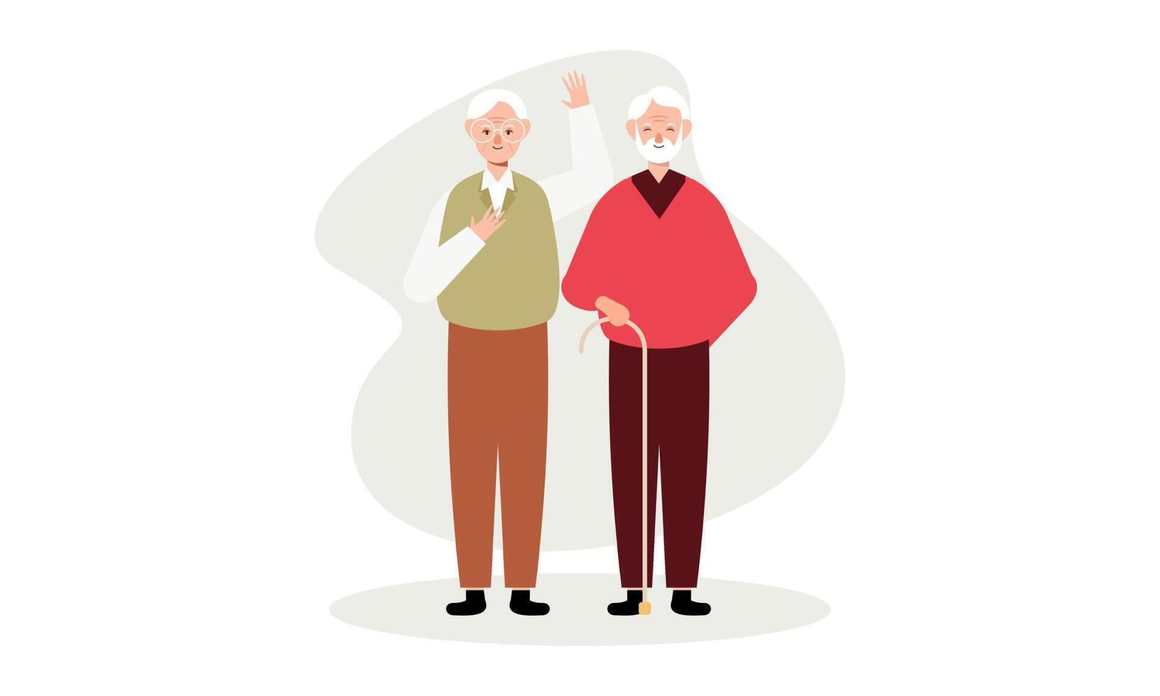 Grandfathers cartoons. Elderly People illustration vector