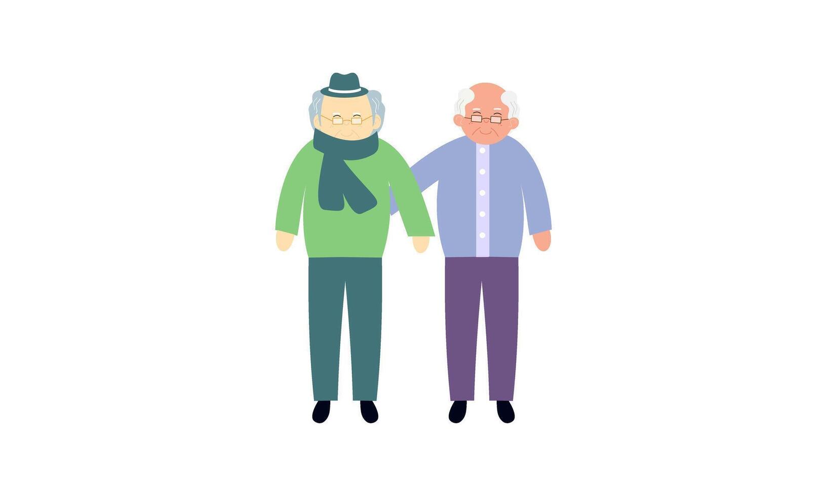 Grandfathers cartoons. Elderly People illustration vector