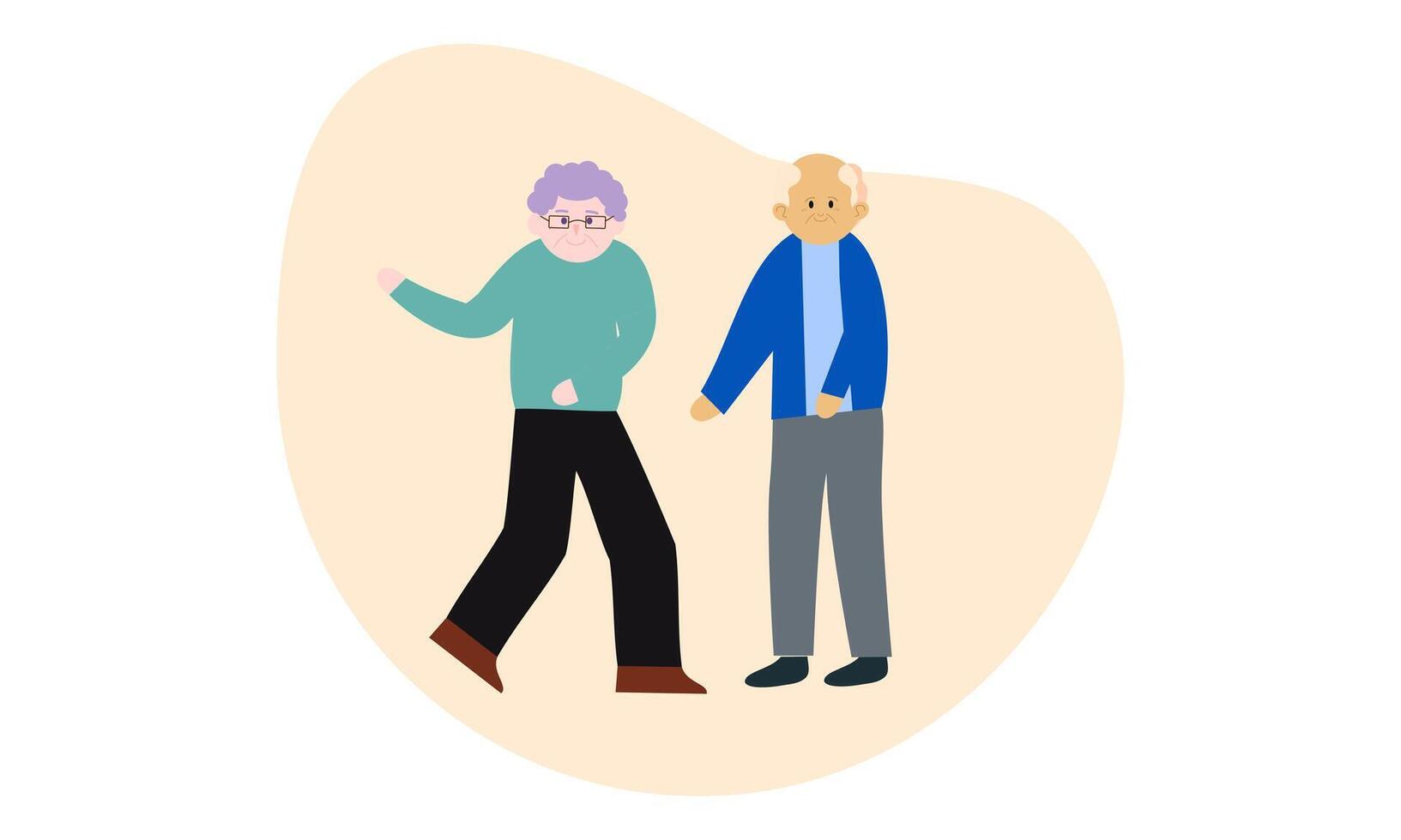 Grandfathers cartoons. Elderly People illustration vector