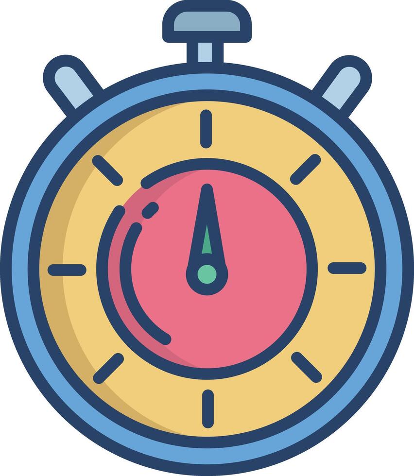 Stopwatch linear color illustration vector
