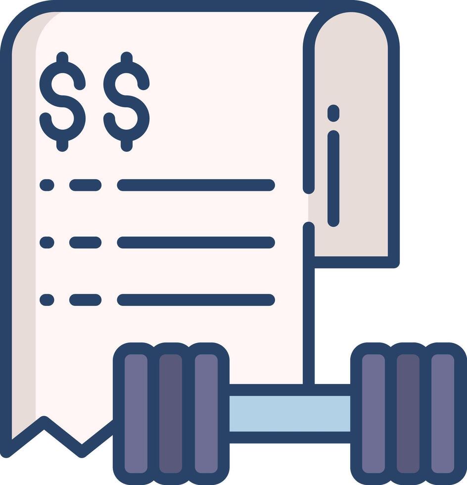 Online Food invoice linear color illustration vector