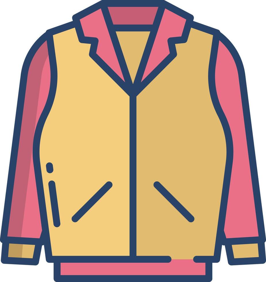 Leather Jacket linear color illustration vector