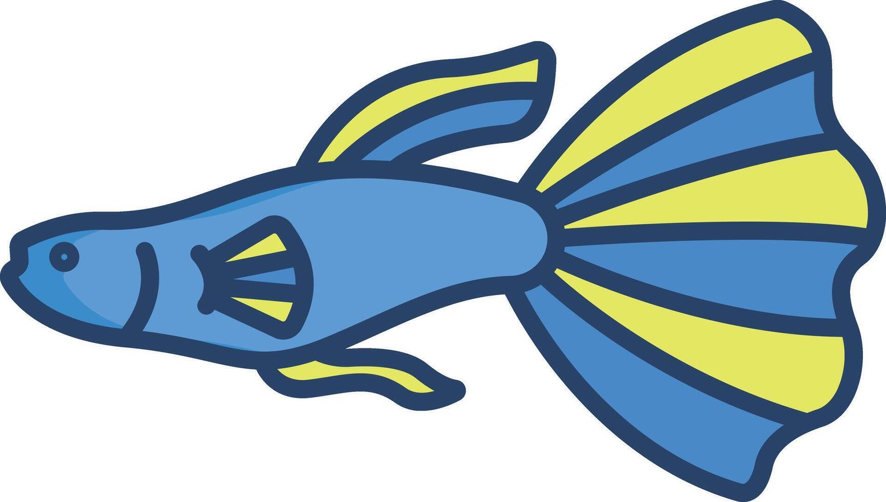Guppy Fish linear color illustration vector