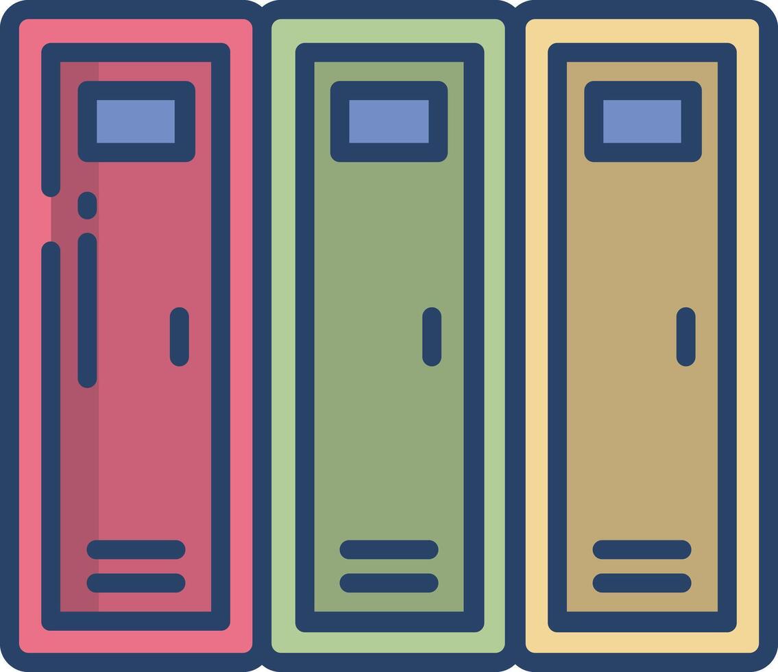 Locker linear color illustration vector