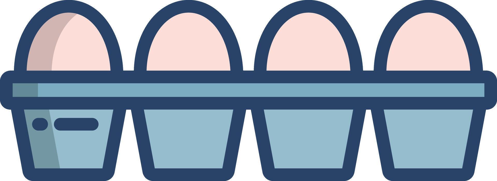 egg package linear color illustration vector