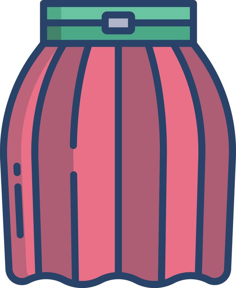 Skirt linear color illustration vector