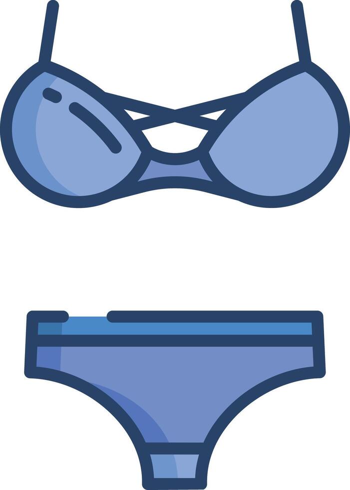 Bikini linear color illustration vector