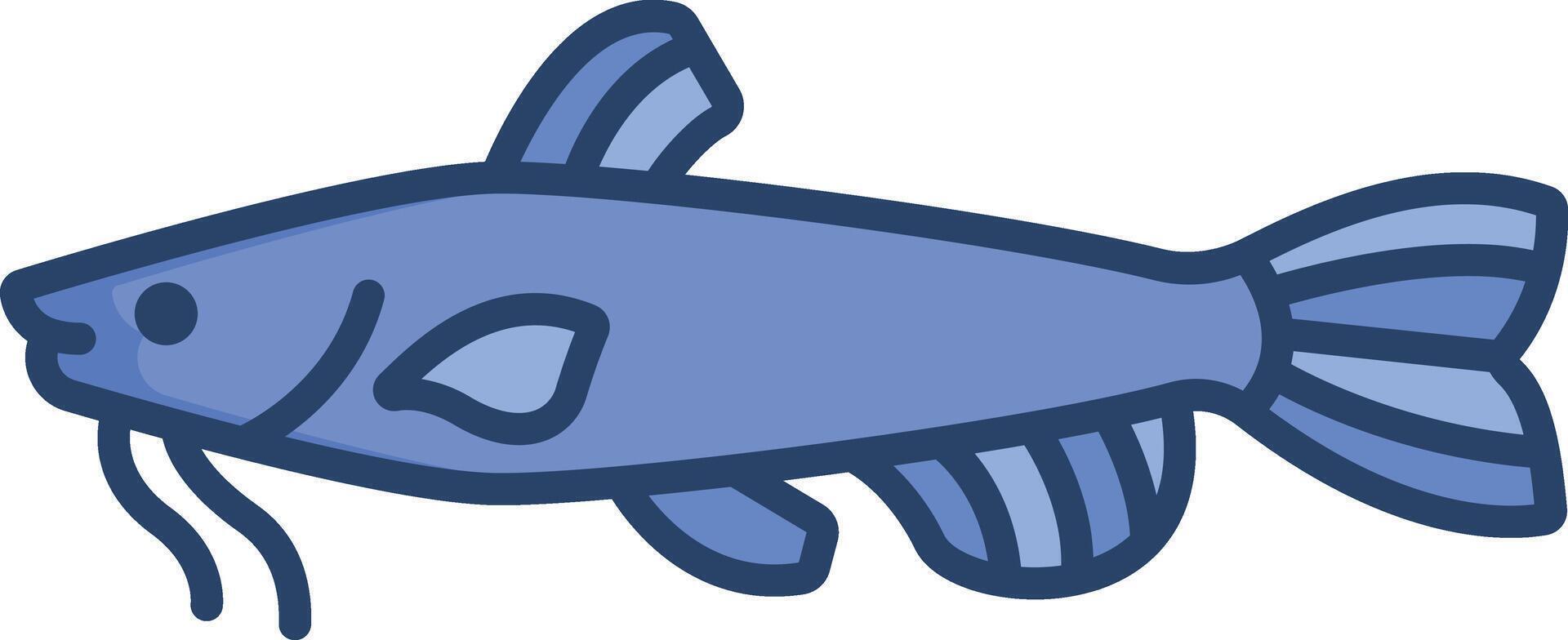Catfish linear color illustration vector
