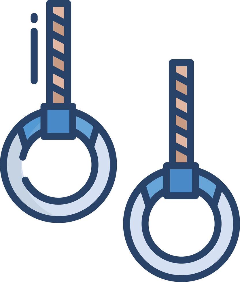 Gymnastic Rings linear color illustration vector
