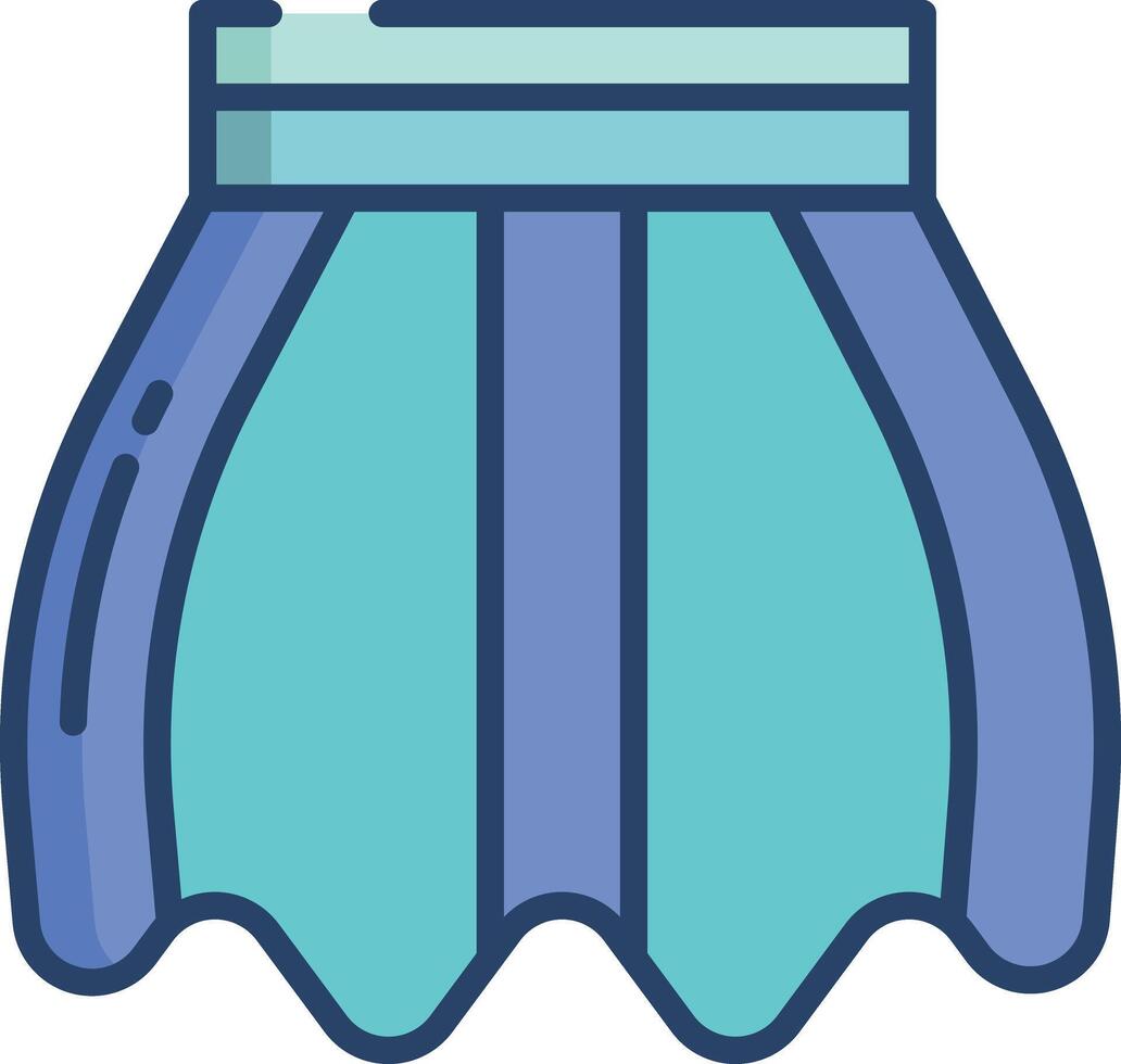 Skirt linear color illustration vector