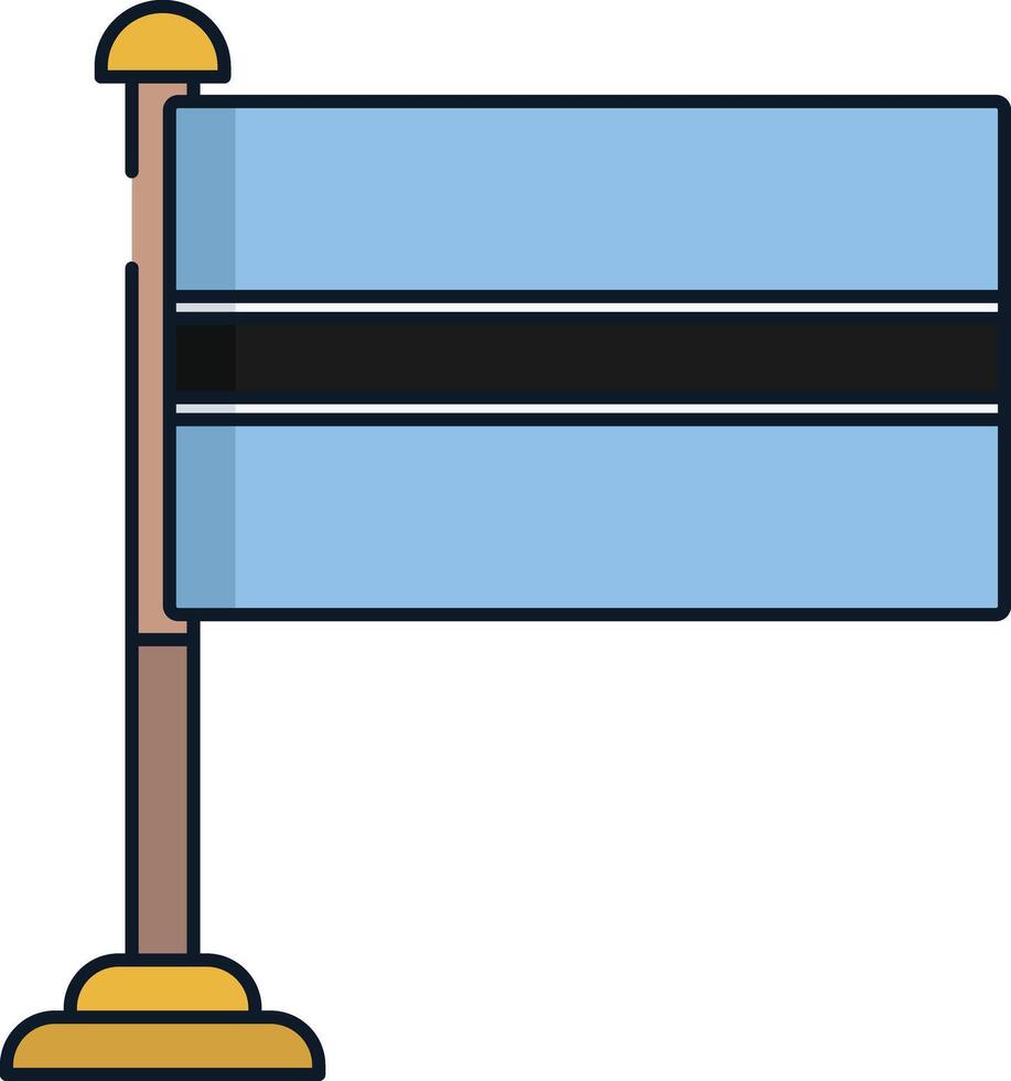 Botswana flag linear color illustration vector