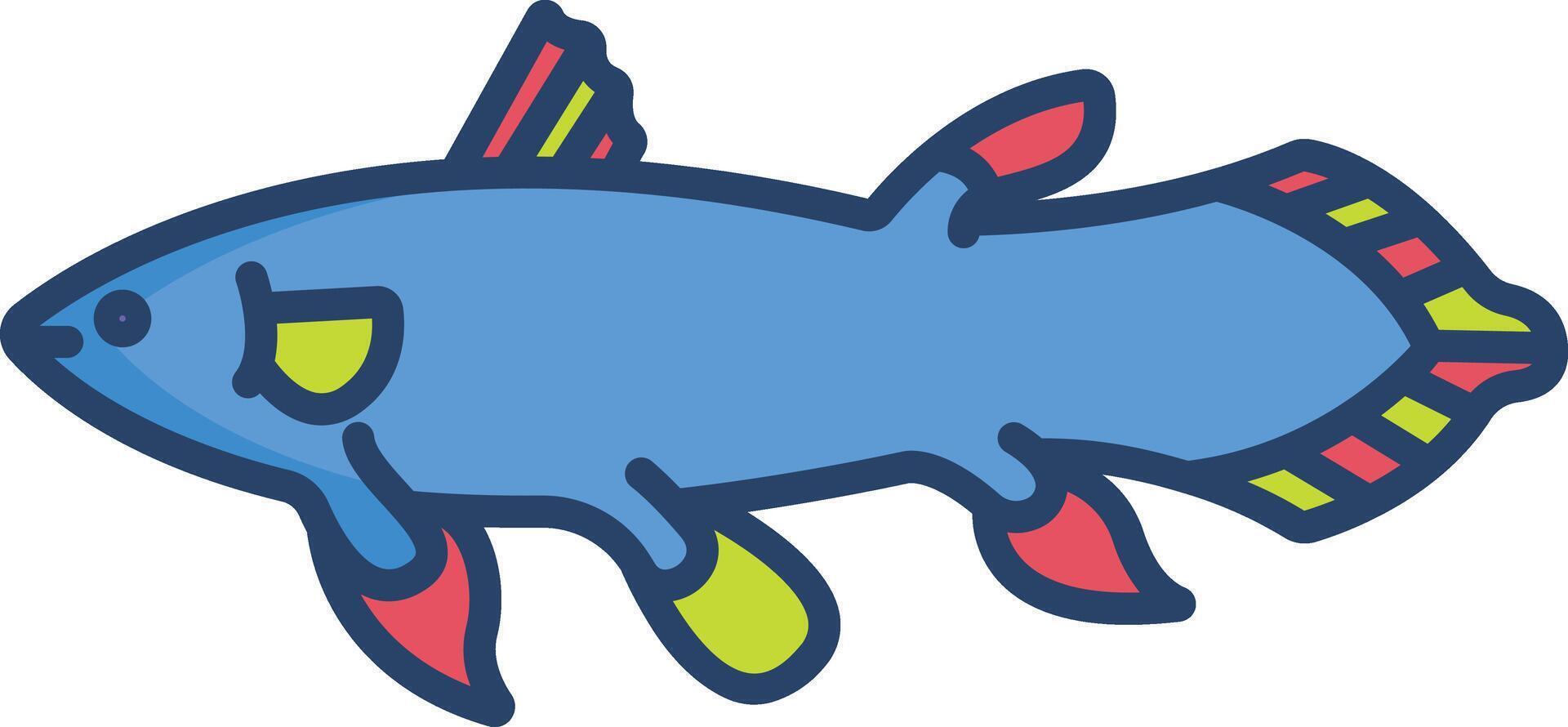 Fish linear color illustration vector