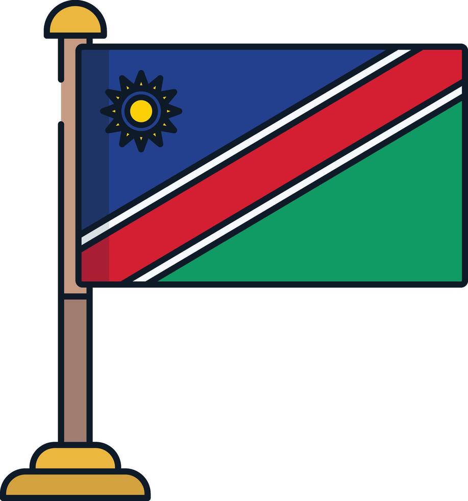 Namibia flag linear color illustration vector