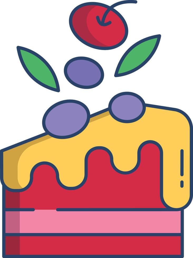 Pastry linear color illustration vector
