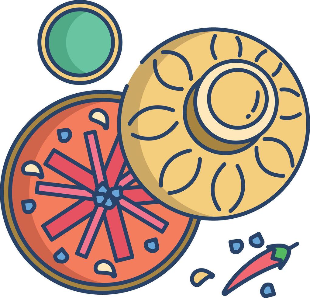 Tagine linear color illustration vector