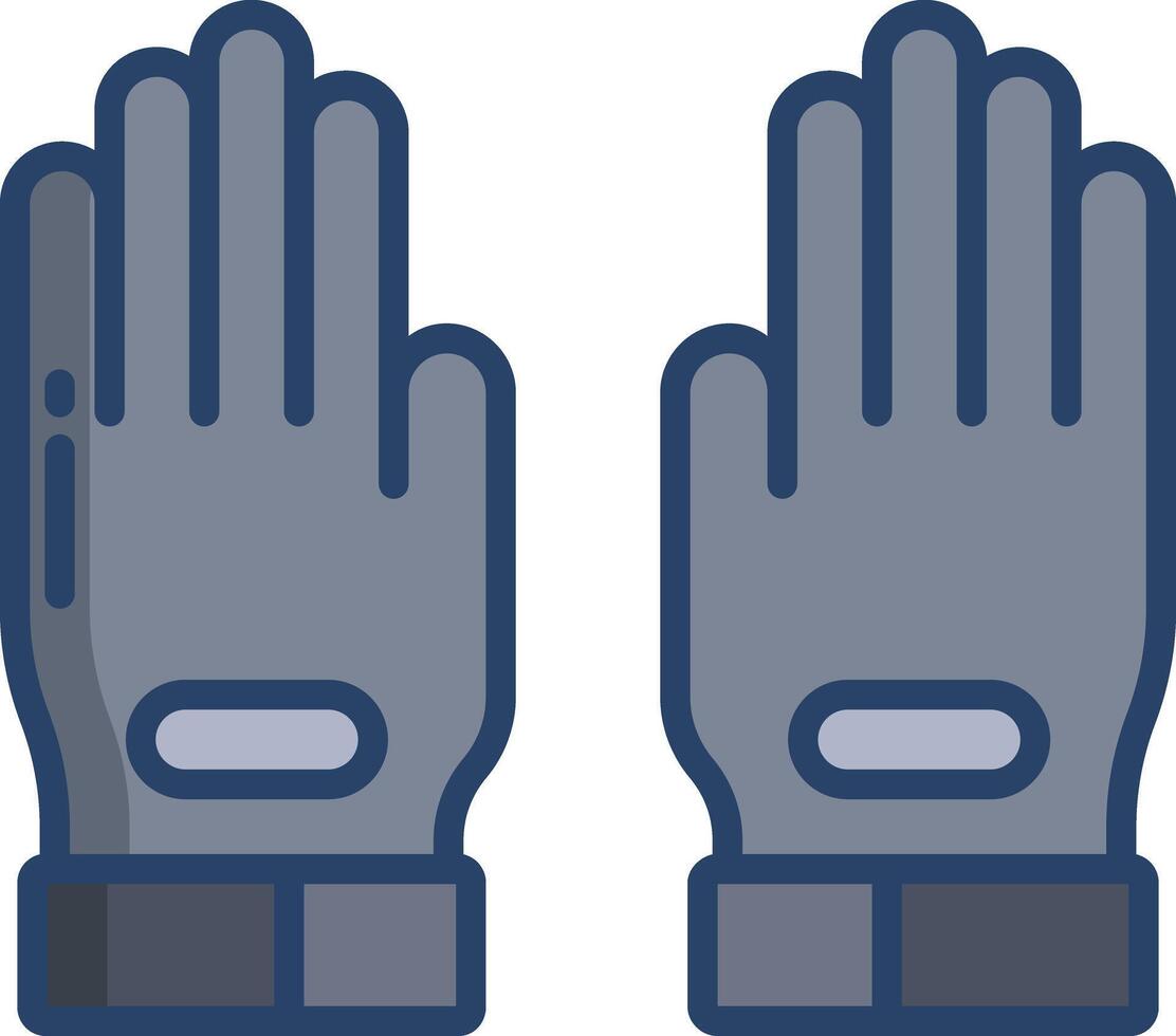 goal keeper gloves linear color illustration vector