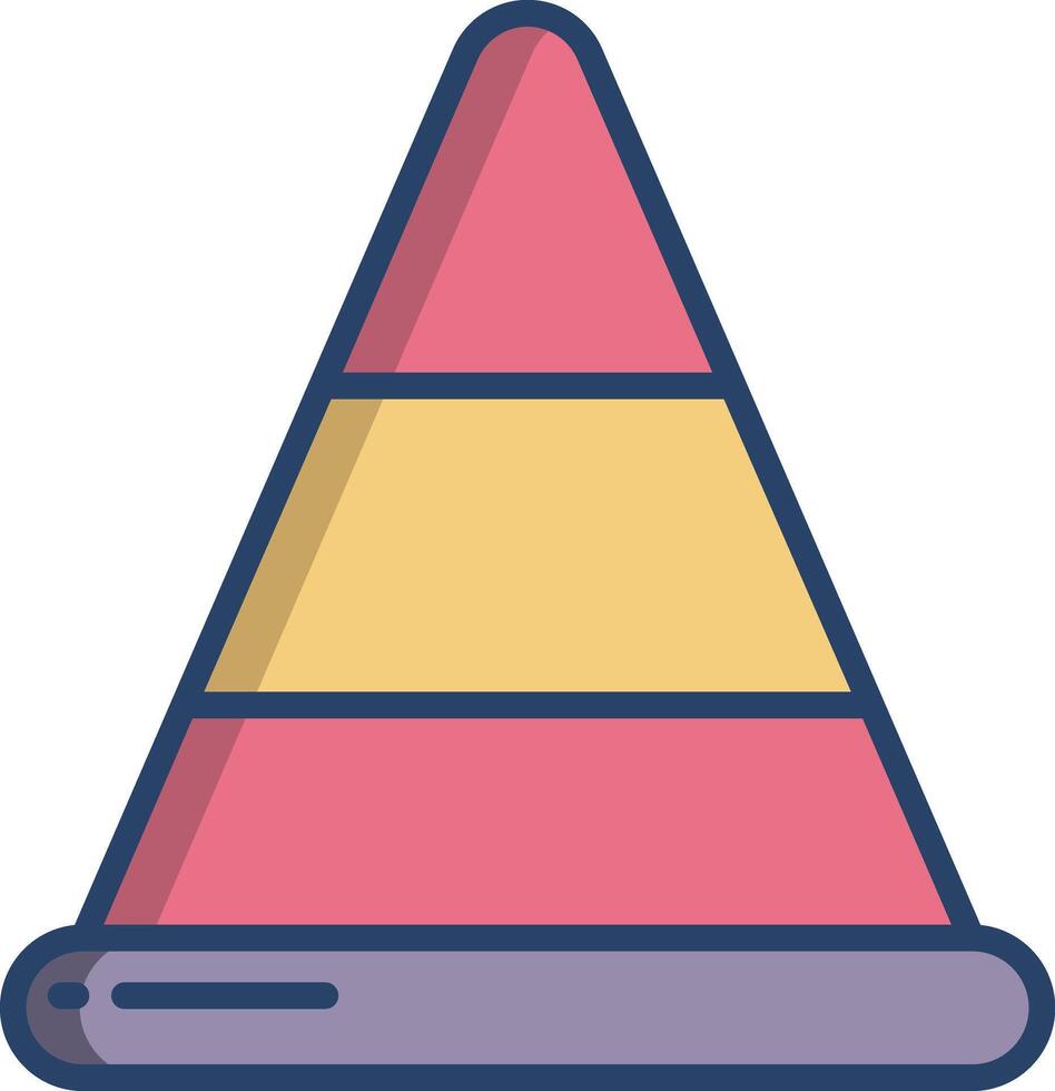 Traffic Cone linear color illustration vector