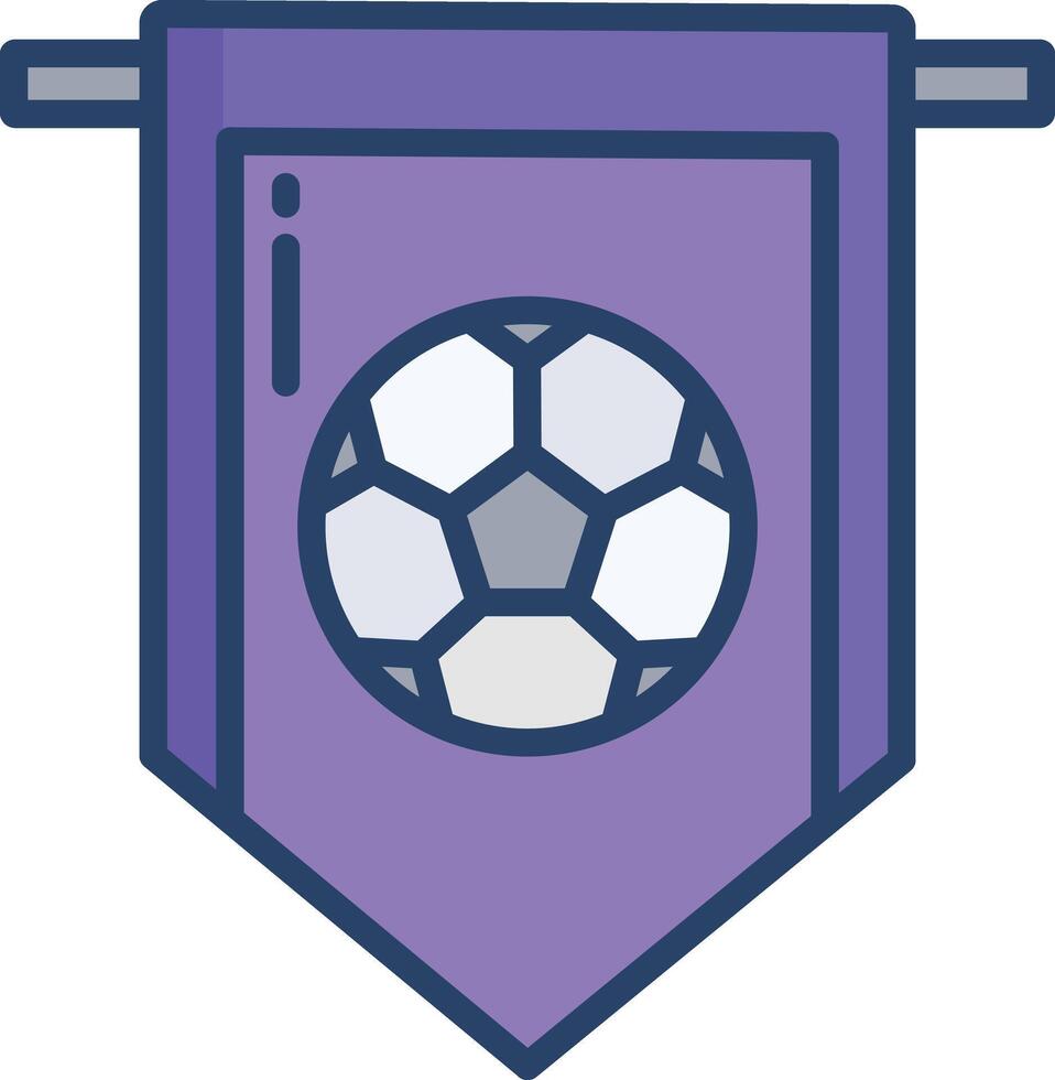 football pennant linear color illustration vector