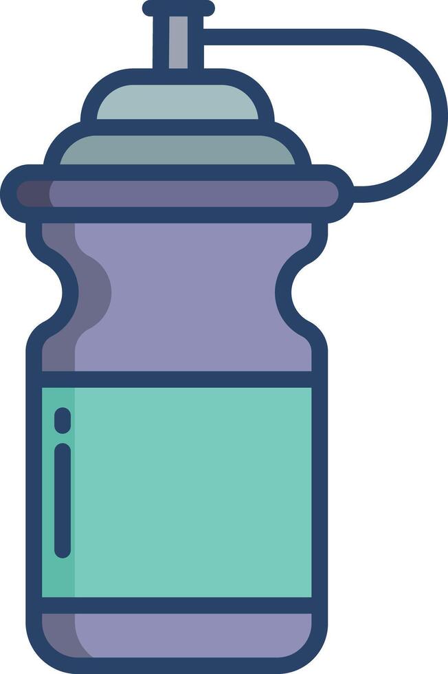 Water Bottle linear color illustration vector