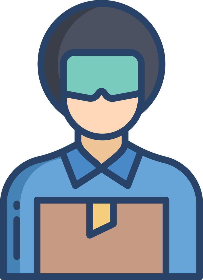 Delivery Man linear color illustration vector