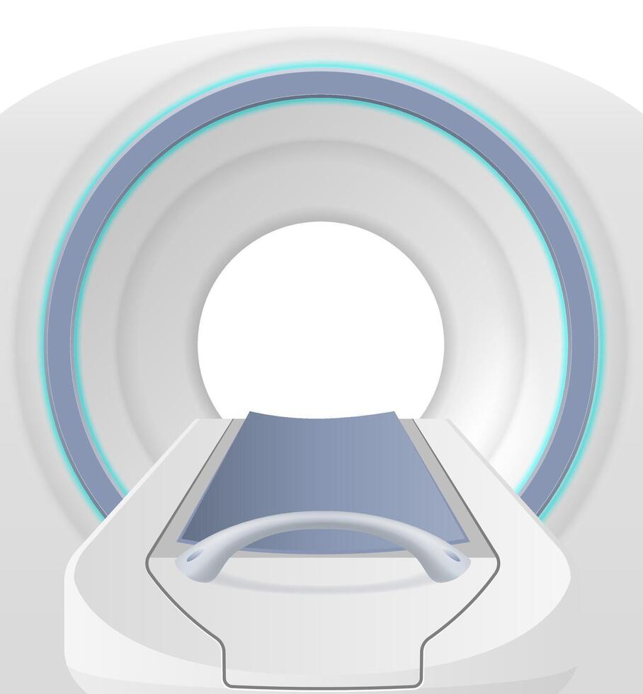 ct mri scanner machine for medical research and disease detection illustration isolated on white background vector