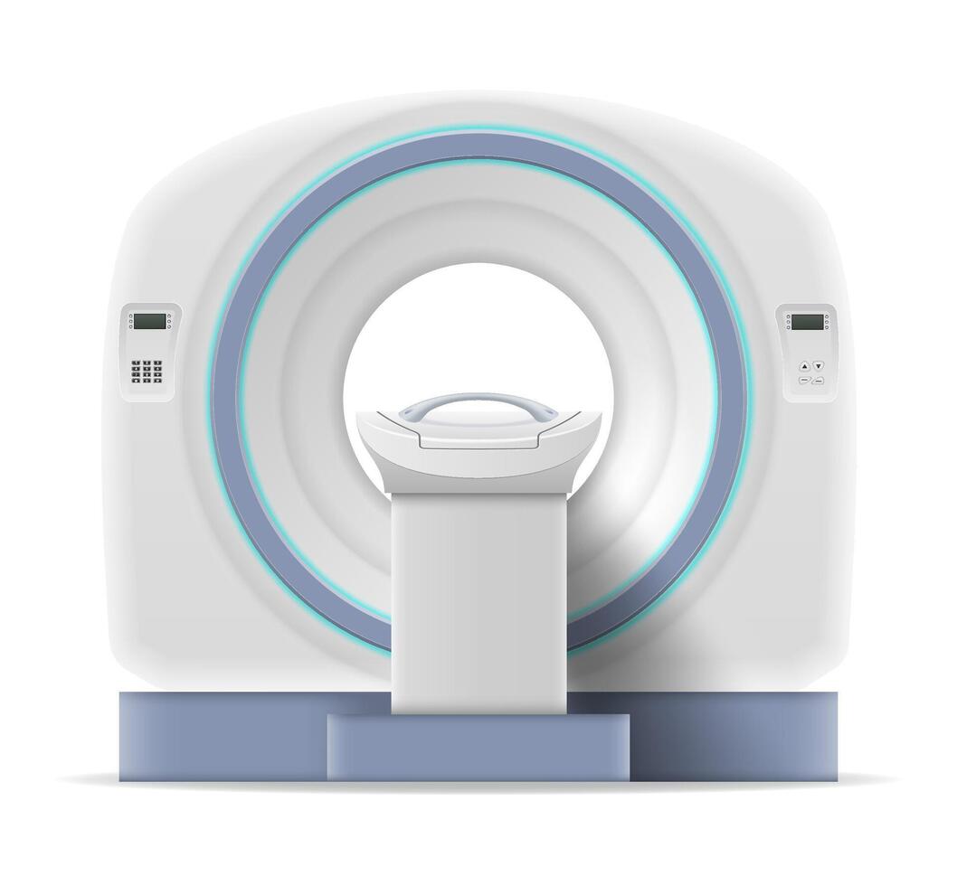 ct mri scanner machine for medical research and disease detection illustration isolated on white background vector