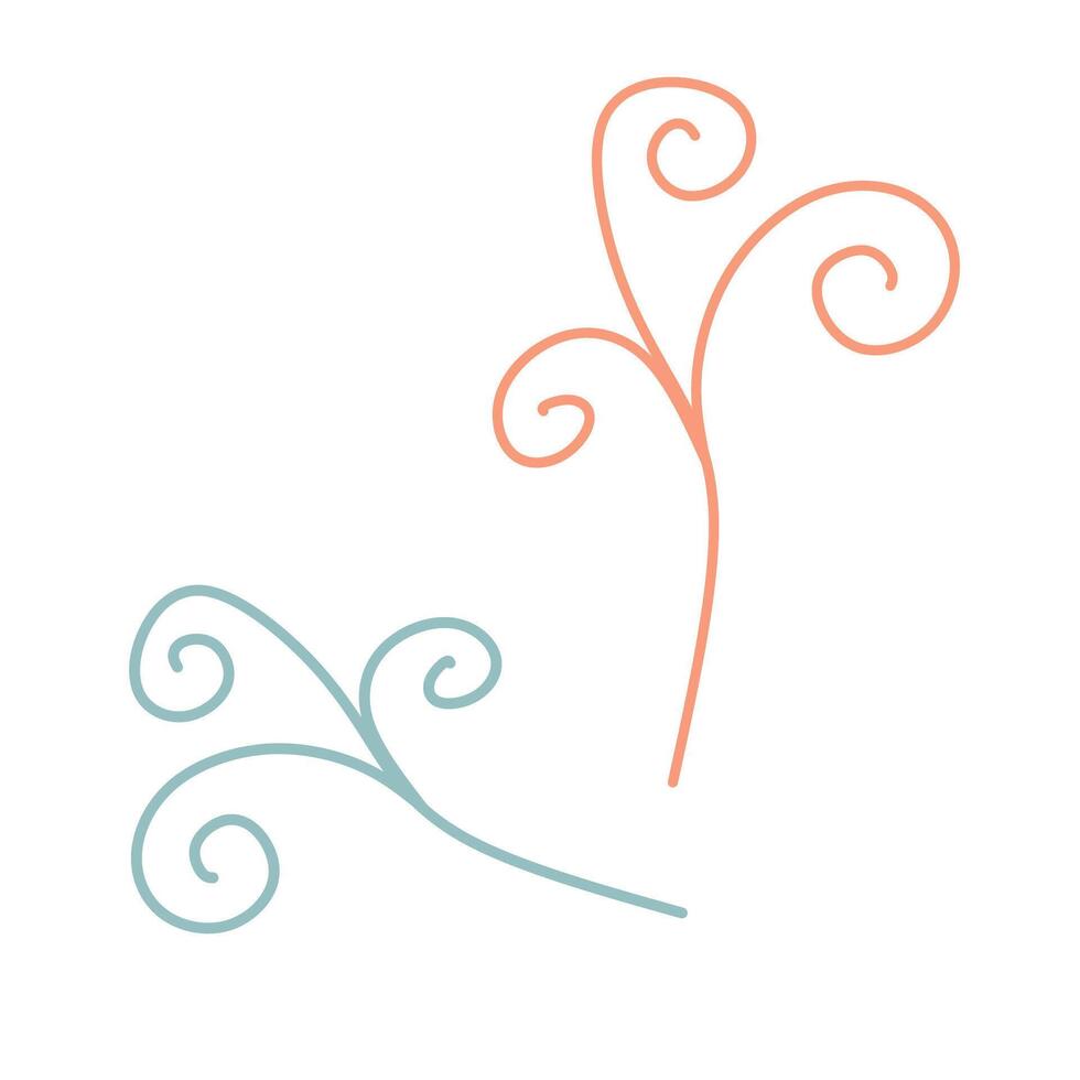 Swirl ornament stroke. Ornamental curls, swirls divider and filigree ornaments illustration. Hand drawn Decoration elements for Elegant Card and Invitation Design. vector
