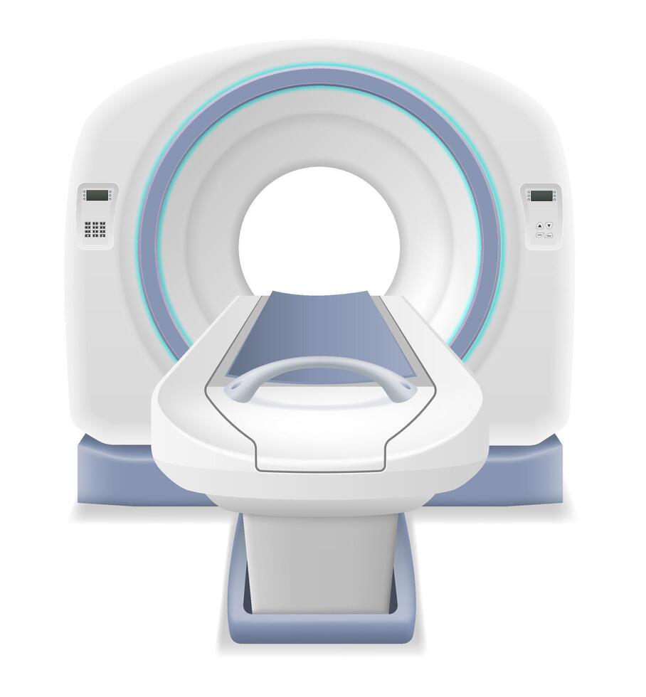ct mri scanner machine for medical research and disease detection illustration isolated on white background vector