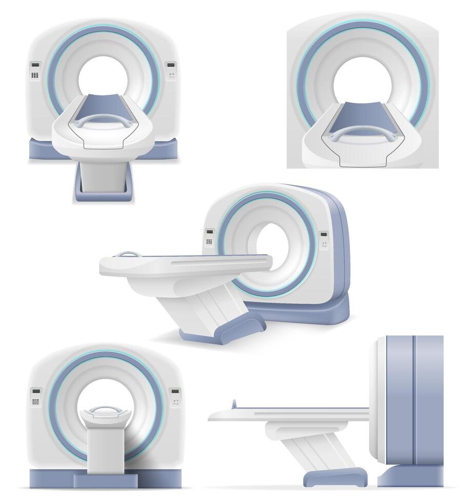 ct mri scanner machine for medical research and disease detection illustration isolated on white background vector