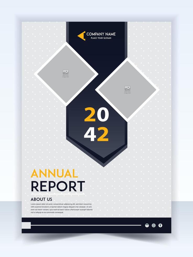 Annual report brochure flyer design template, presentation, book cover, layout in A4 size. vector