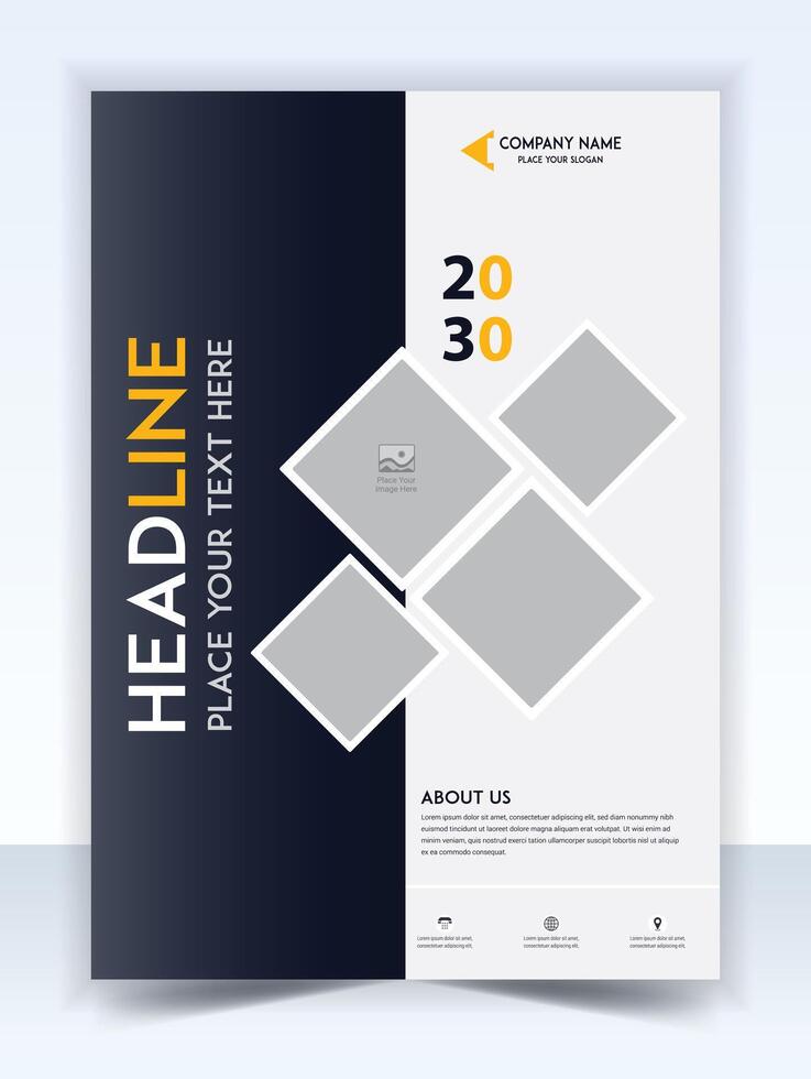 Annual report brochure flyer design template, presentation, book cover, layout in A4 size. vector