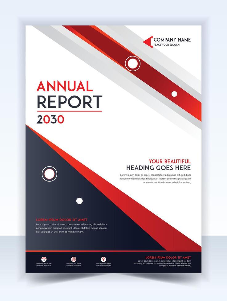 Annual report brochure flyer design template, presentation, book cover, layout in A4 size. vector