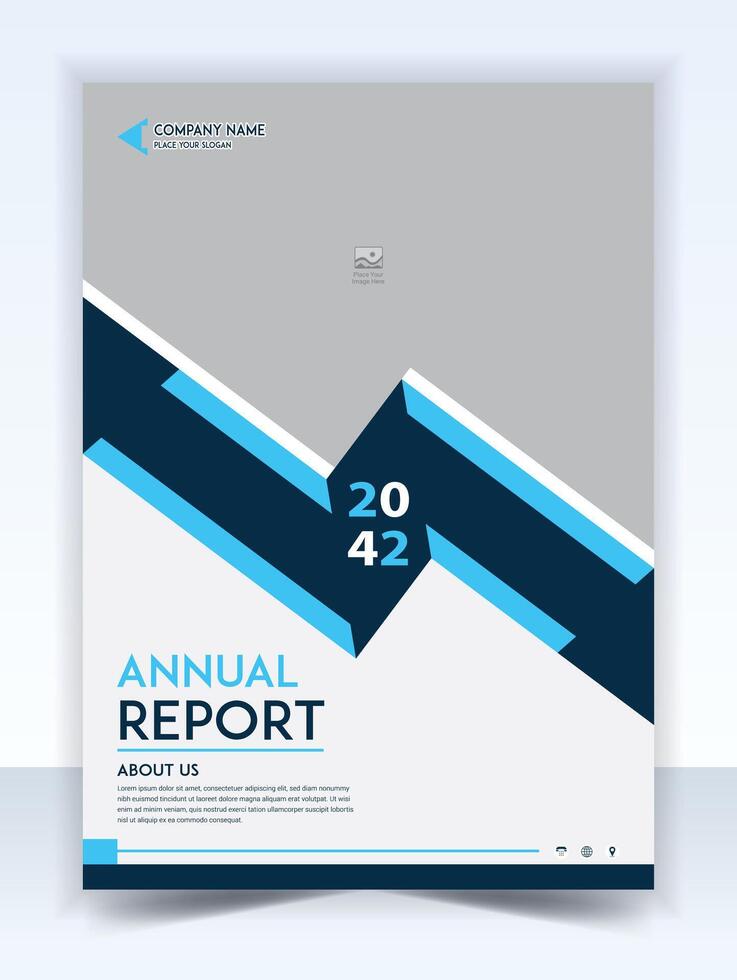 Annual report brochure flyer design template, presentation, book cover, layout in A4 size. vector