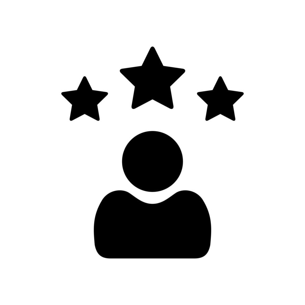 Simple avatar icon with 3 stars vector