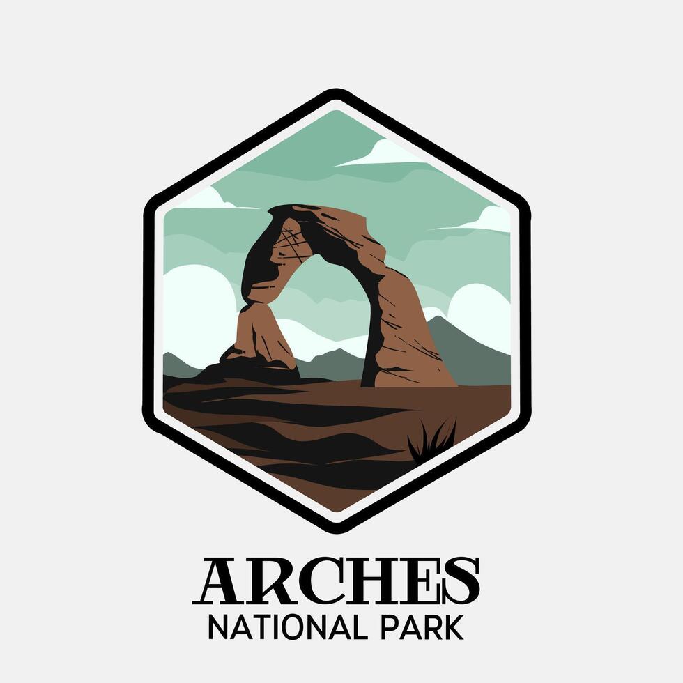 Sticker of Arches National Park perfect for print, apparel, etc vector