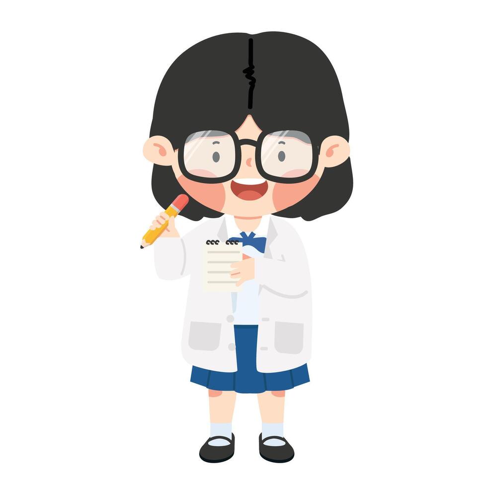 girl student in science gown vector