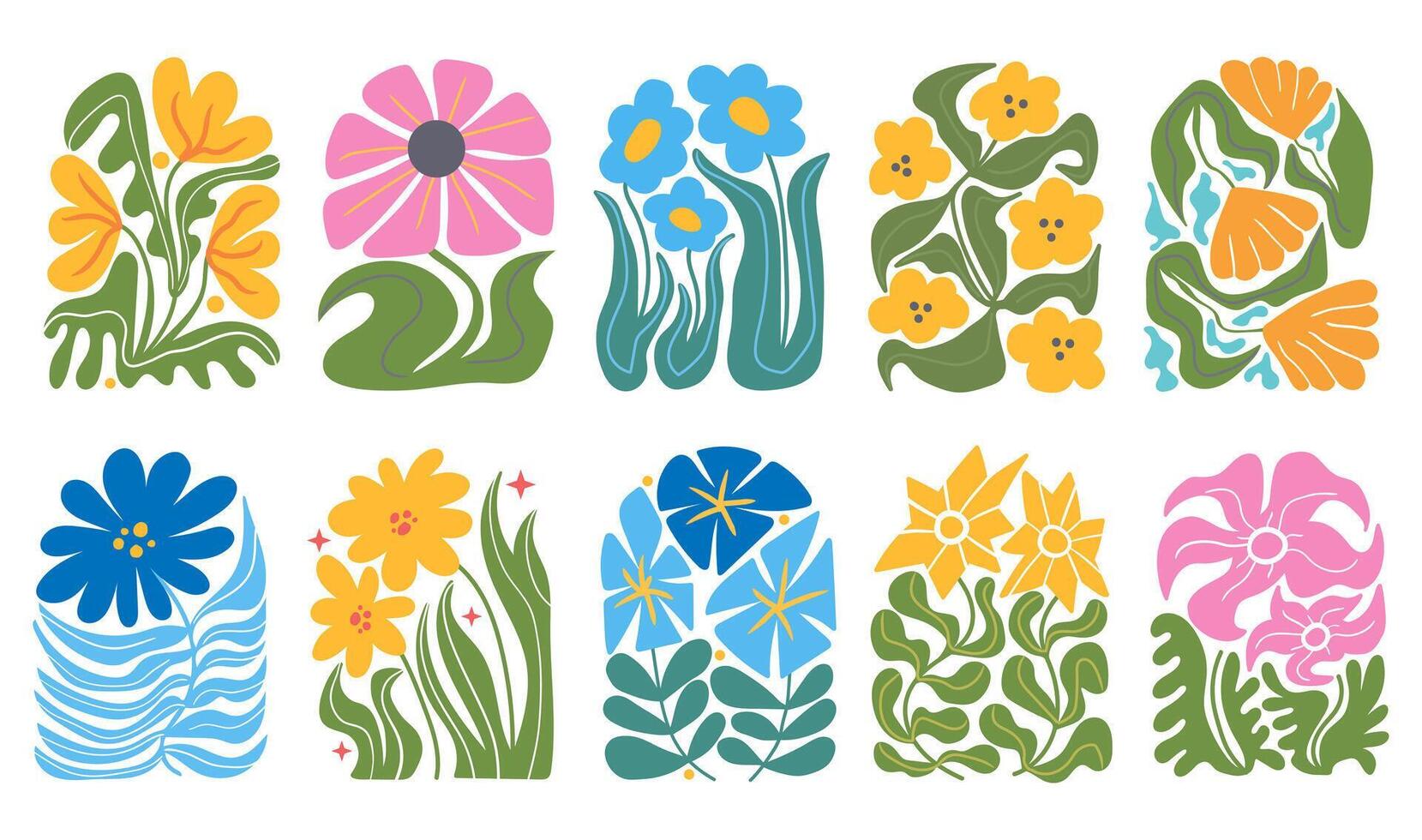 Groovy abstract floral arch. Wavy retro flower plant in Groovy abstract floral arch. Wavy retro flower plant in
