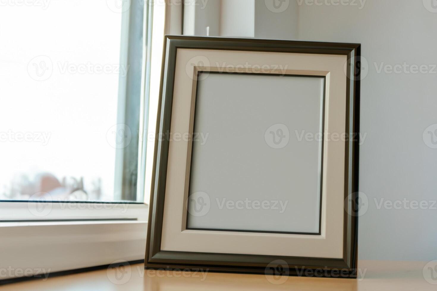 Natural Mockup Photo Paper on Wooden Table for a Realistic and Authentic Presentation, Perfect for Showcasing Designs with a Natural Feel