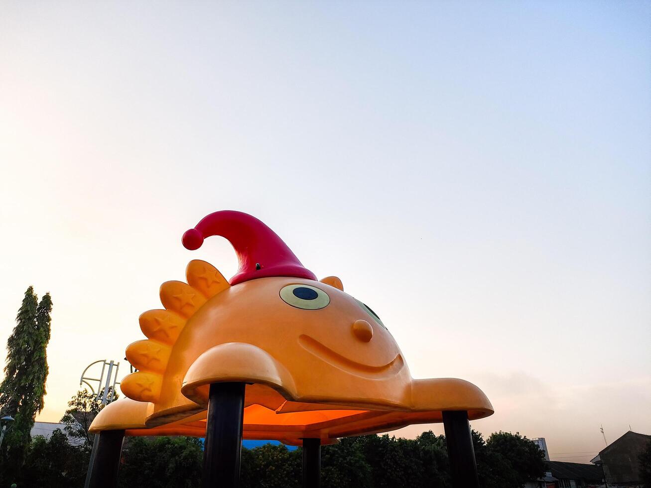 outdoor children's playground in the afternoon with sky in the background photo