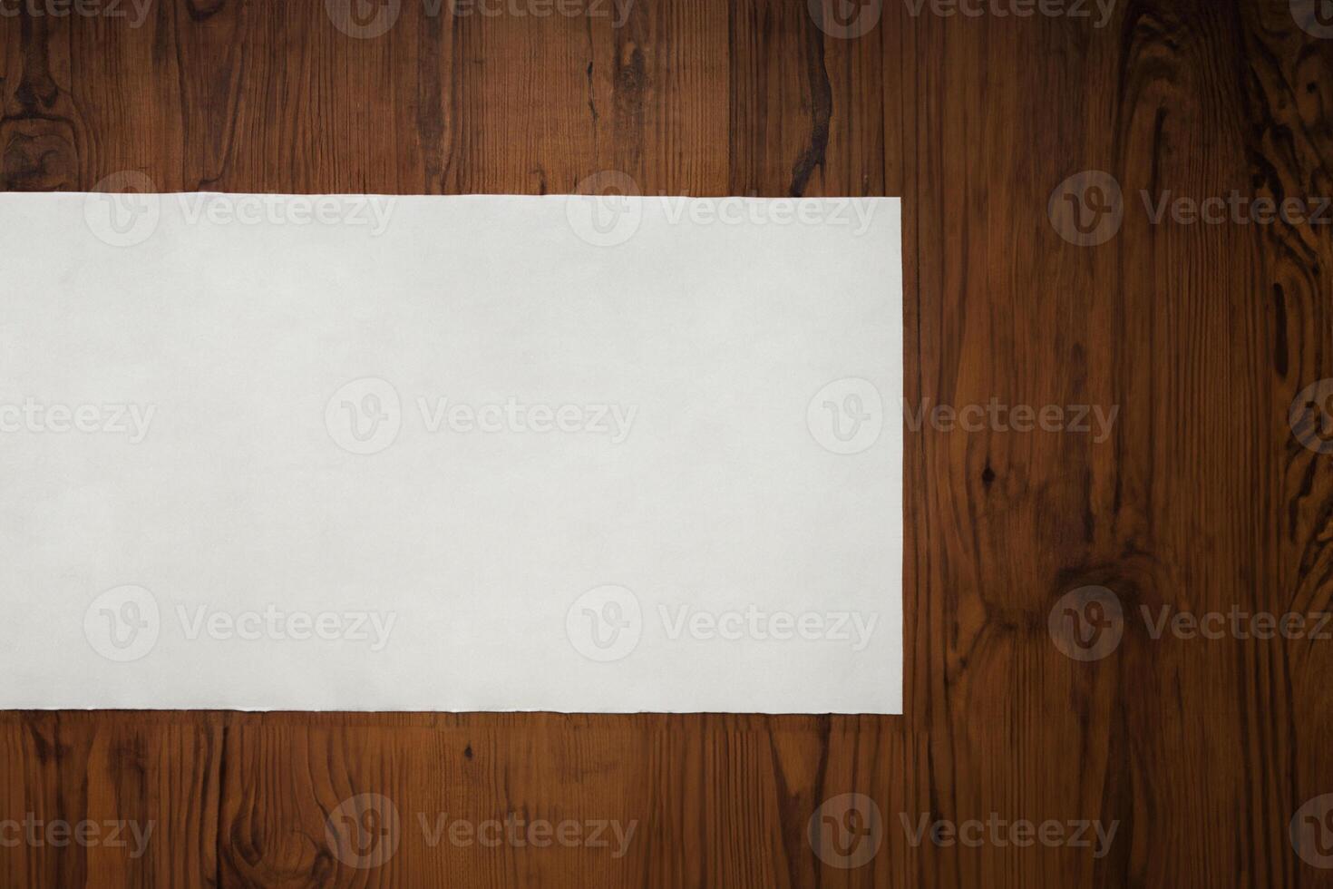 Wooden Background Paper Mockup A Perfect Blend of Vintage Elegance and Modern Simplicity for Your Creative Designs photo