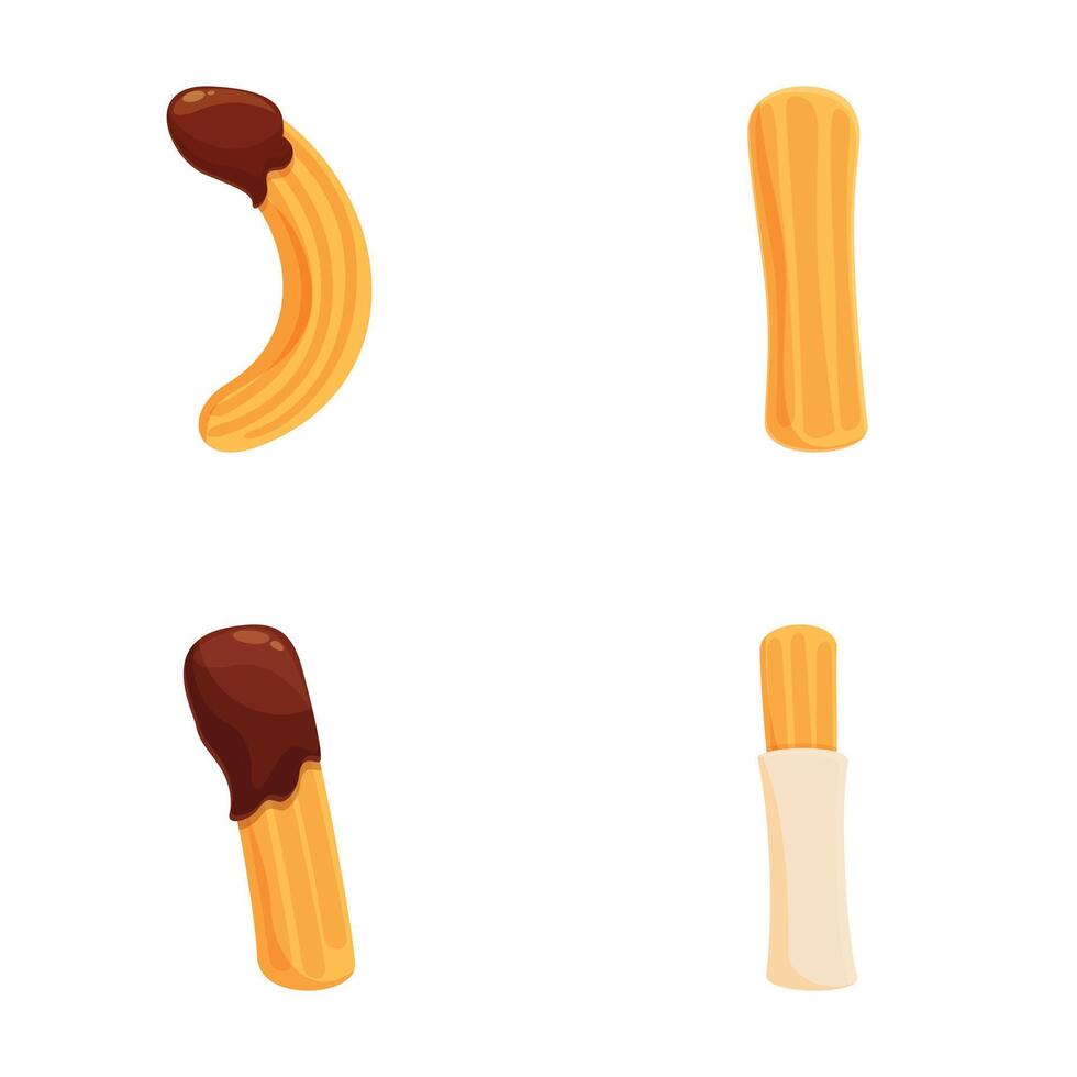 illustrations of cartoonstyled dessert and snack treats, isolated on white background vector