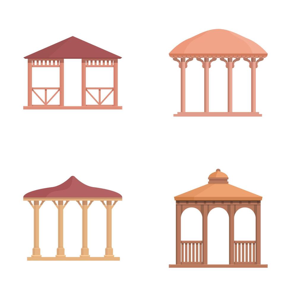 Set of gazebo designs vector