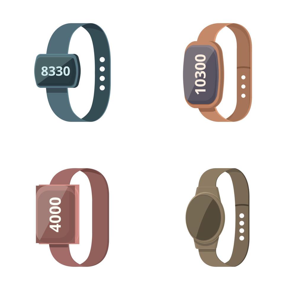 Set of fitness tracker icons vector