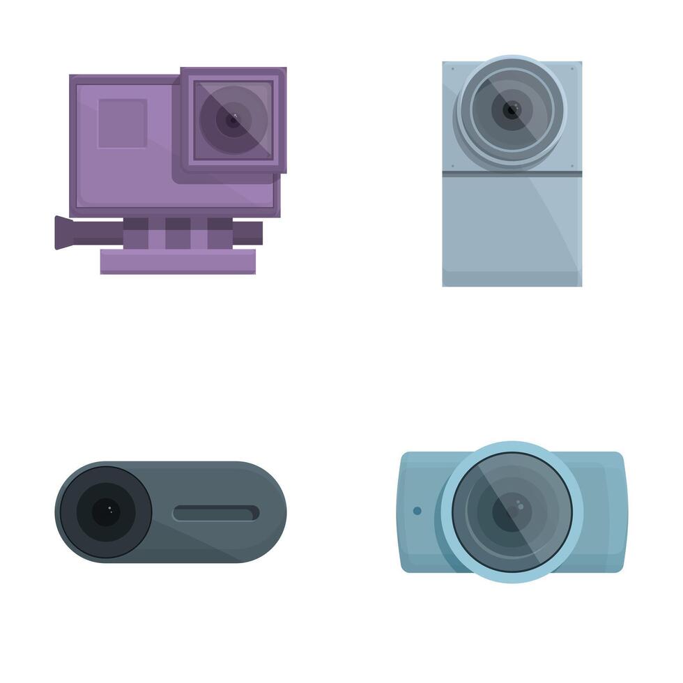 Set of modern security cameras vector