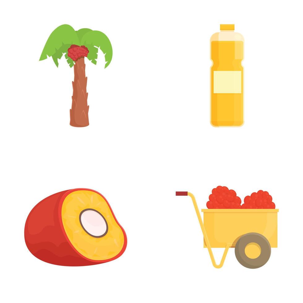 Tropical fruits and drink set vector