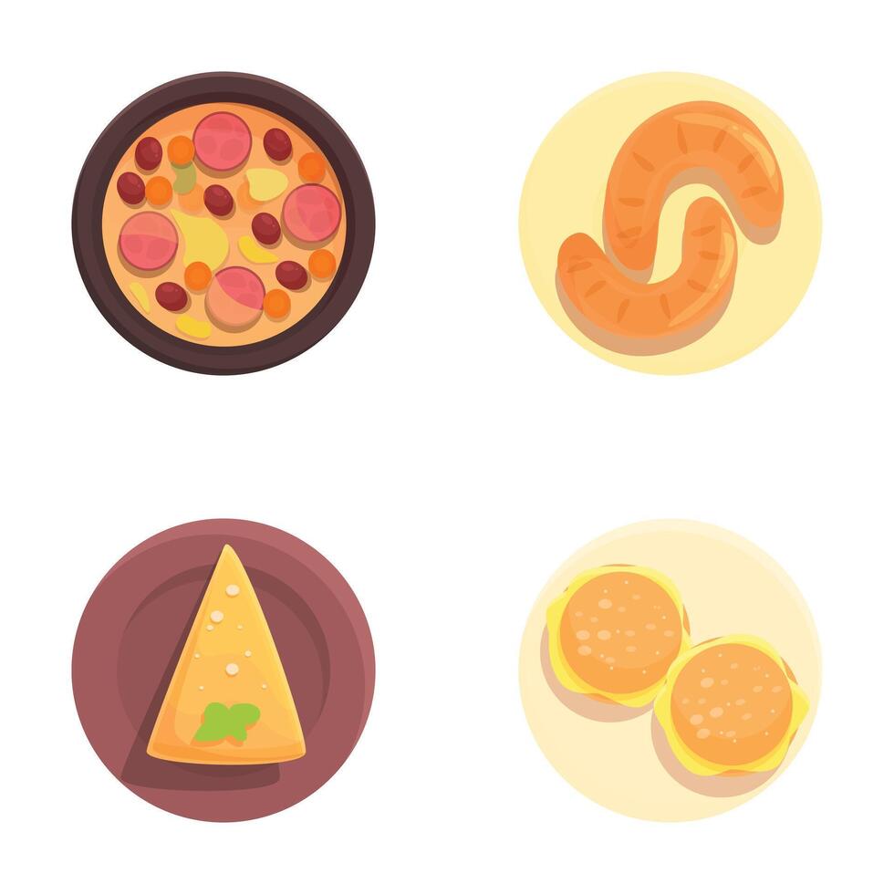 Assorted cartoon fast food illustrations vector