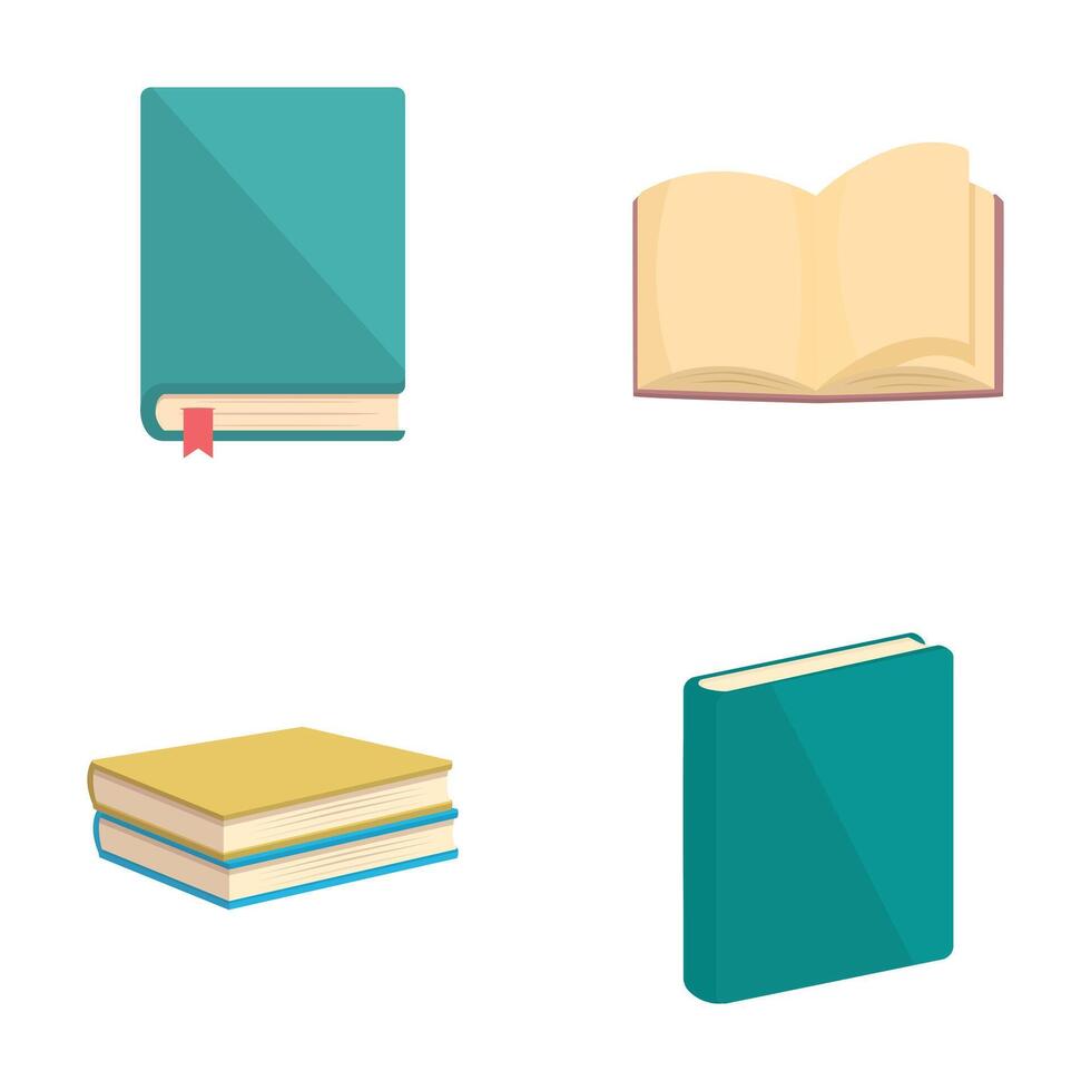 Collection of cartoon books in various styles vector