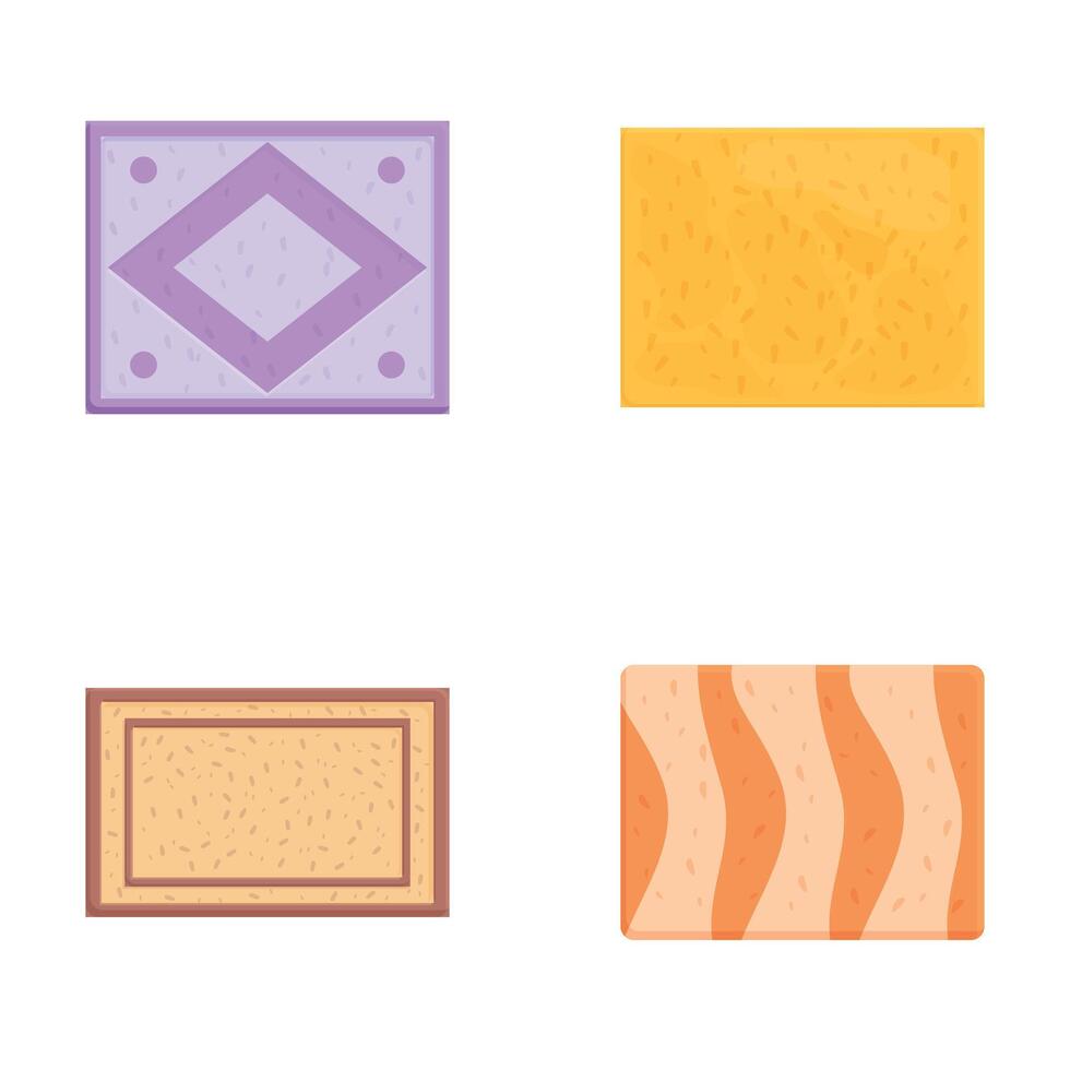 Set of cartoon textured tiles vector
